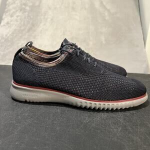 Cole Haan ZeroGrand Shoes Mens Size 7.5 Navy Knit Oxford Trainers Lightweight